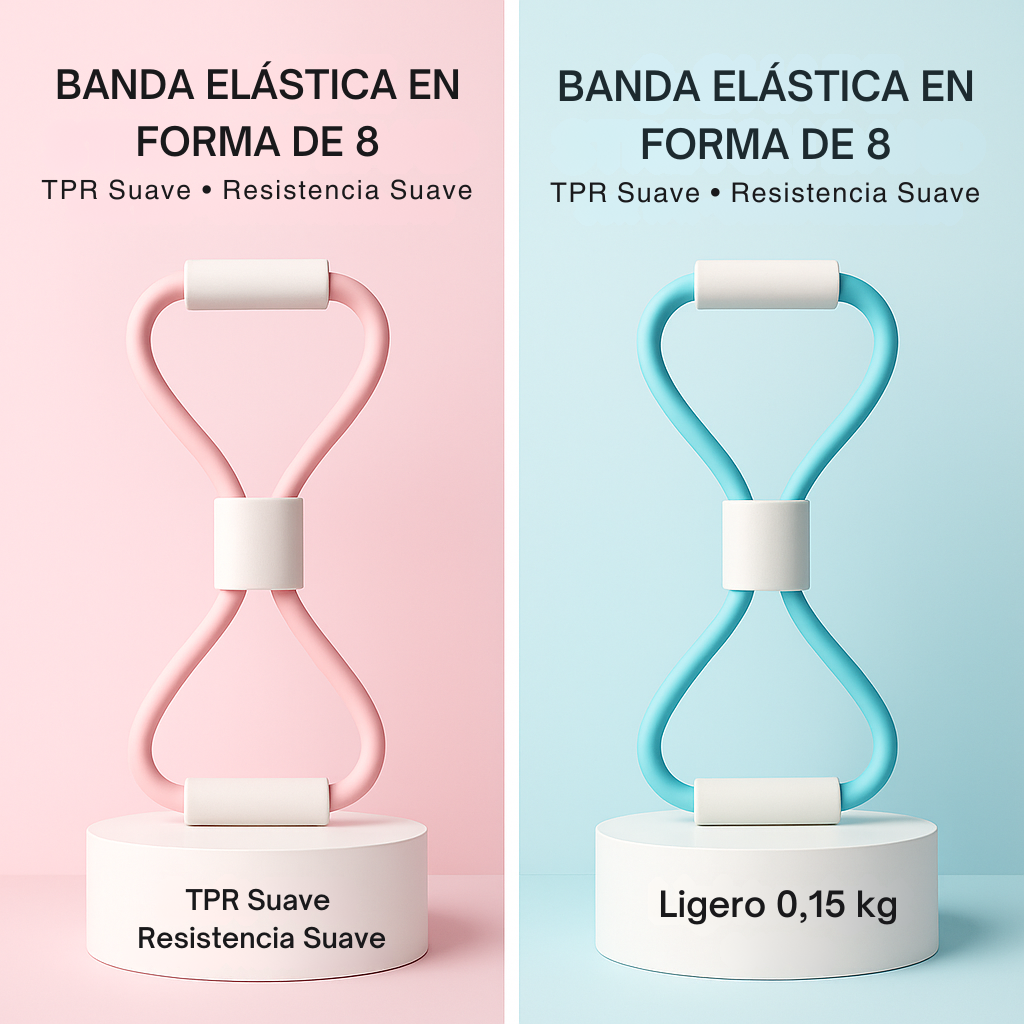Banda Elástica en Forma de 8 para Yoga y Ejercicios de Espalda (Mujer)